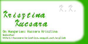 krisztina kucsara business card